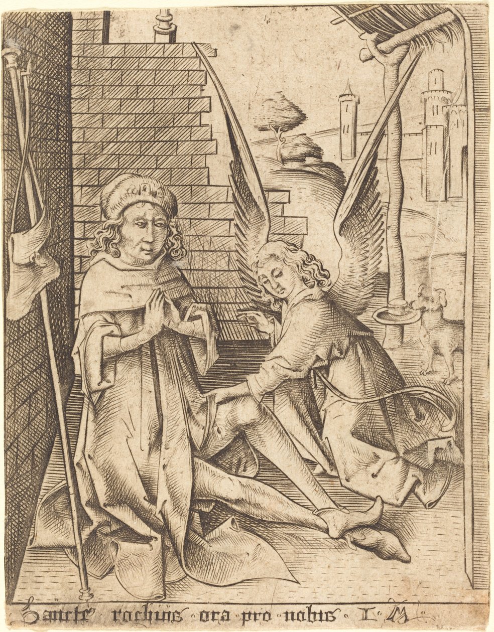 Heiliger Rochus, ca. 1490-1500 von Israhel van Meckenem