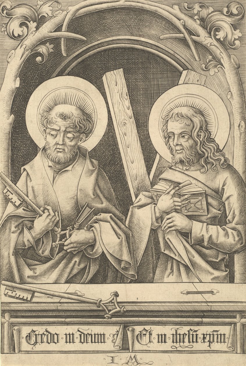 Heilige Petrus und Andreas, ca. 1480-1485 von Israhel van Meckenem