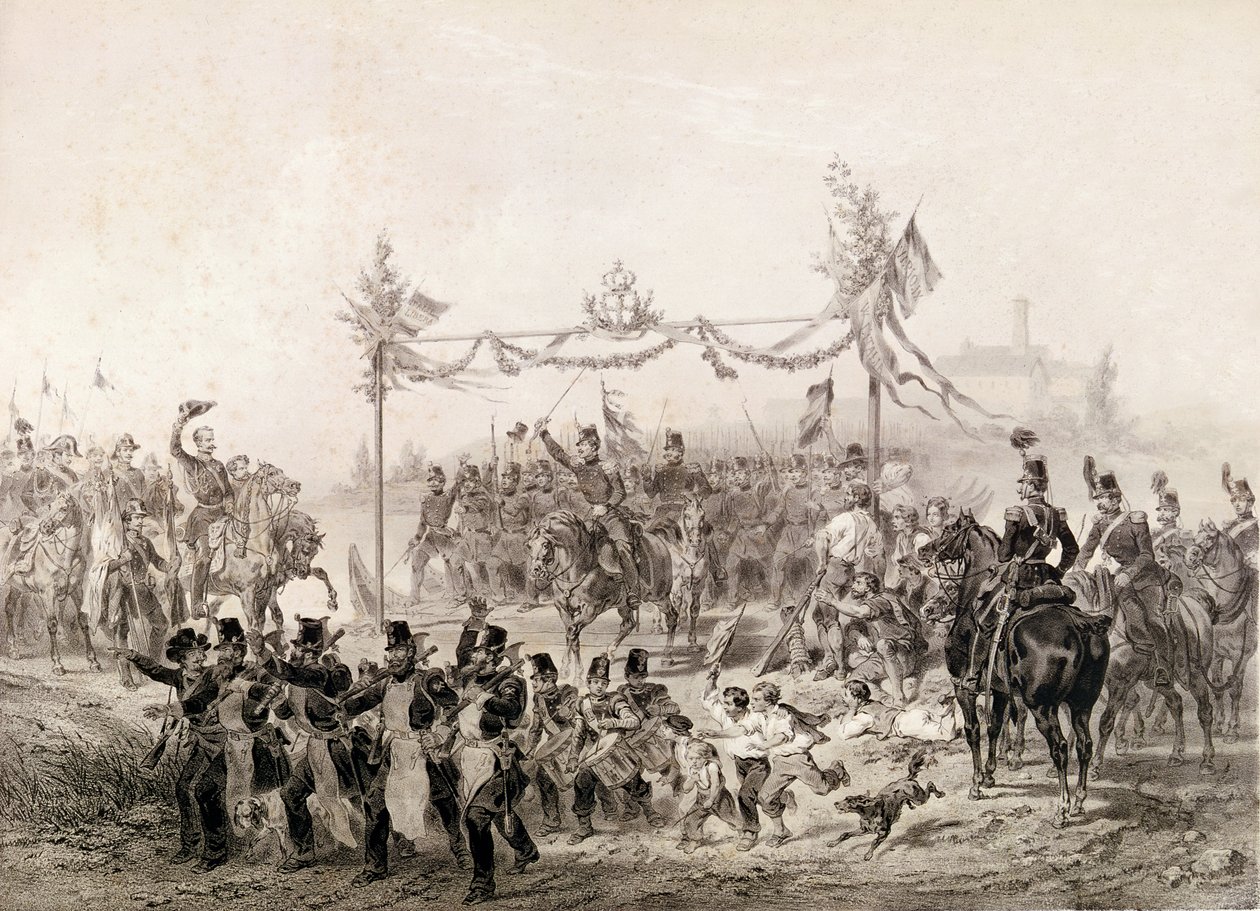 Charles-Albert I (1798-1849) Prinz von Carignan, verantwortlich für die piemontesische Armee beim Überqueren des Tessin von Italian School