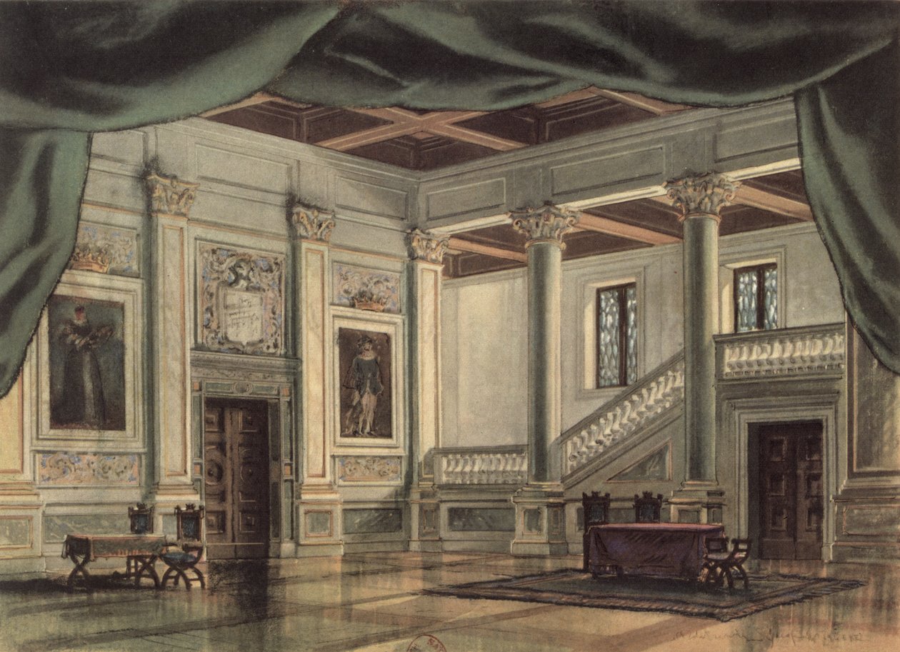 Bühnenbild für Akt III der Oper 