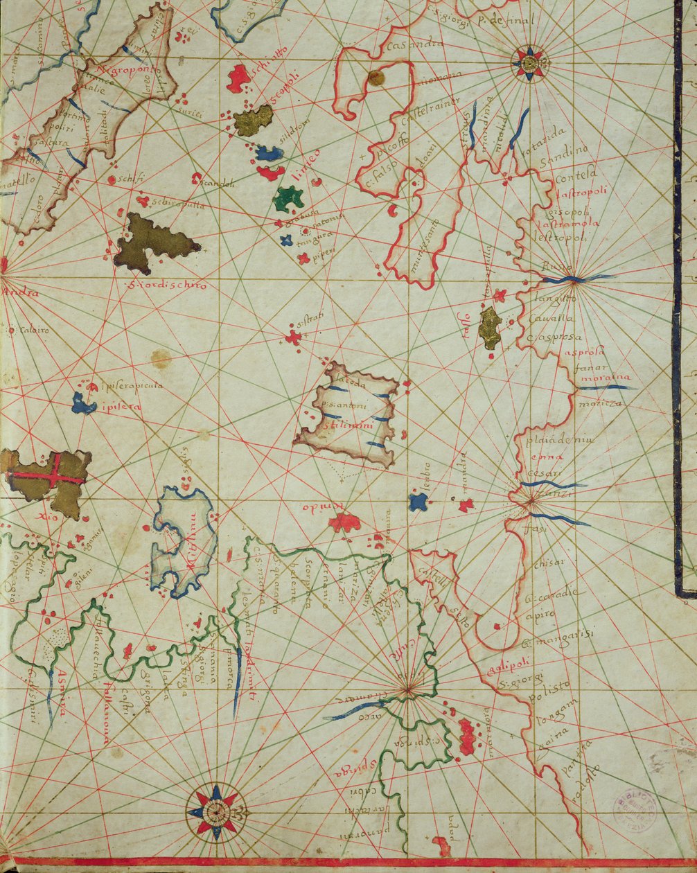 Der Peloponnes mit der Insel Limnos, aus einem nautischen Atlas, 1646 (Detail) von Italian School