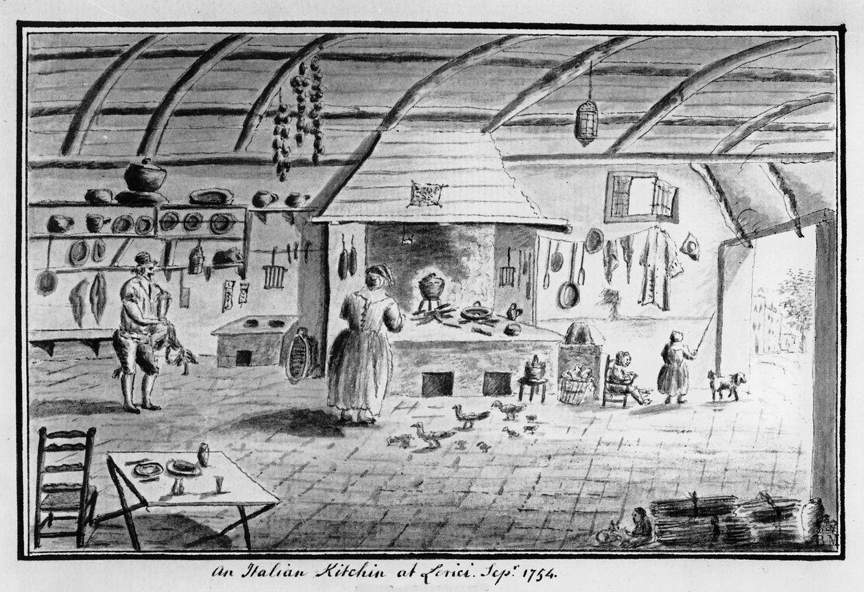 Ansicht einer italienischen Küche in Lerici, September 1754 von Italian School