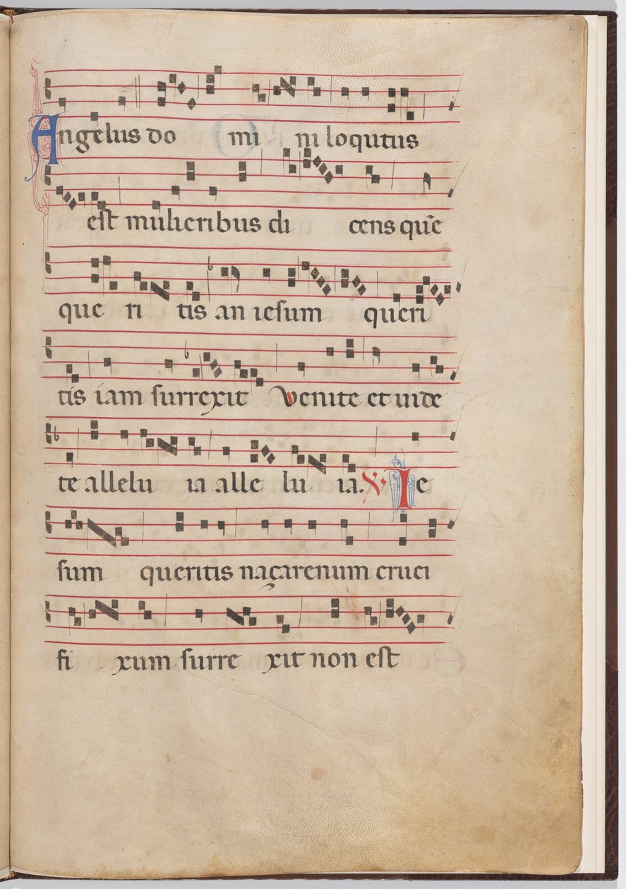 Blatt 2 aus einem Antiphonar-Fragment von Italian 13th Century