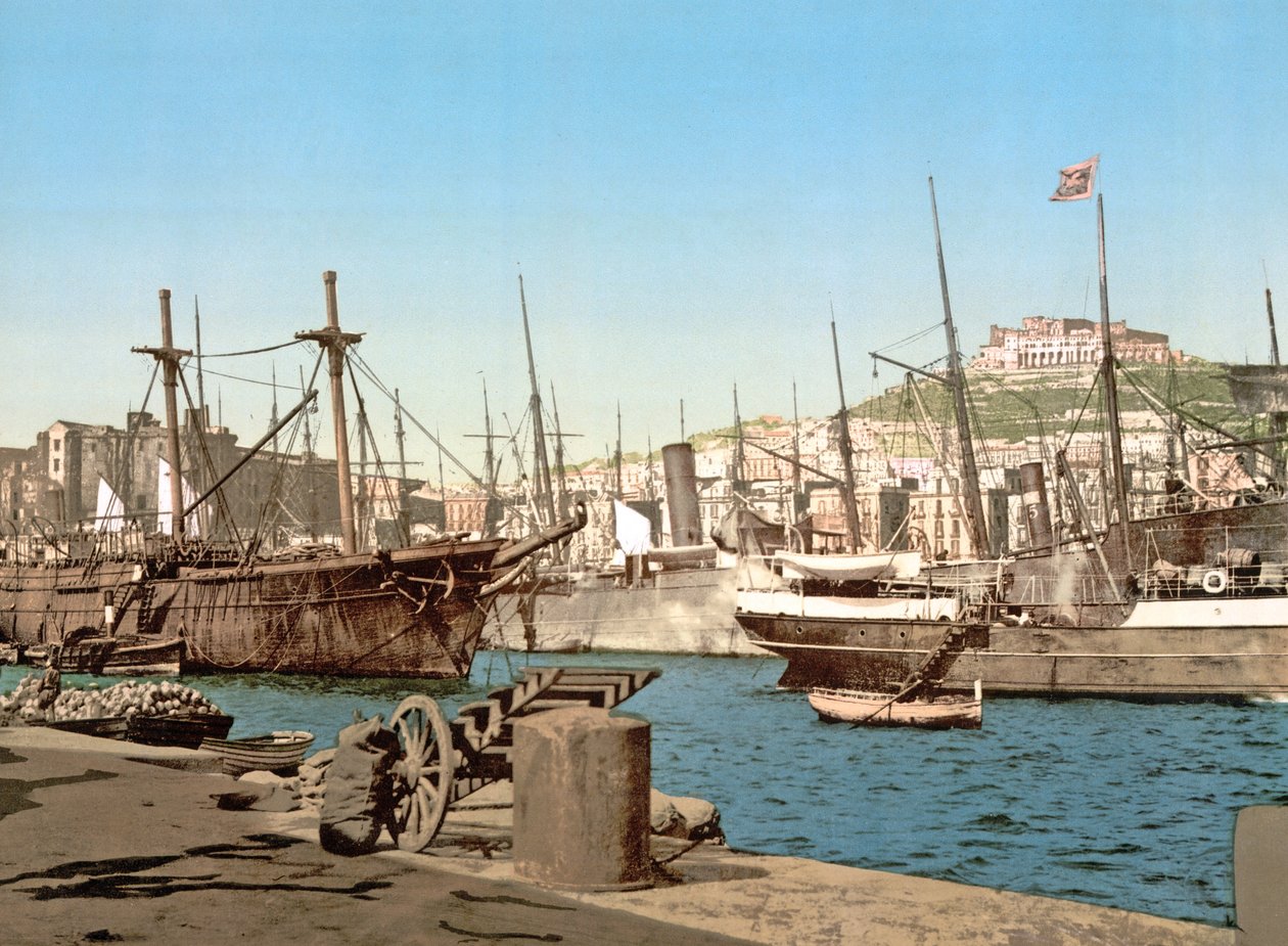 Hafen von Neapel, veröffentlicht 1891 von Italian Photographer