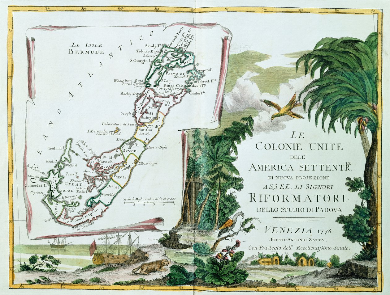 Eine Karte von Bermuda, 1775-85 von Italian School