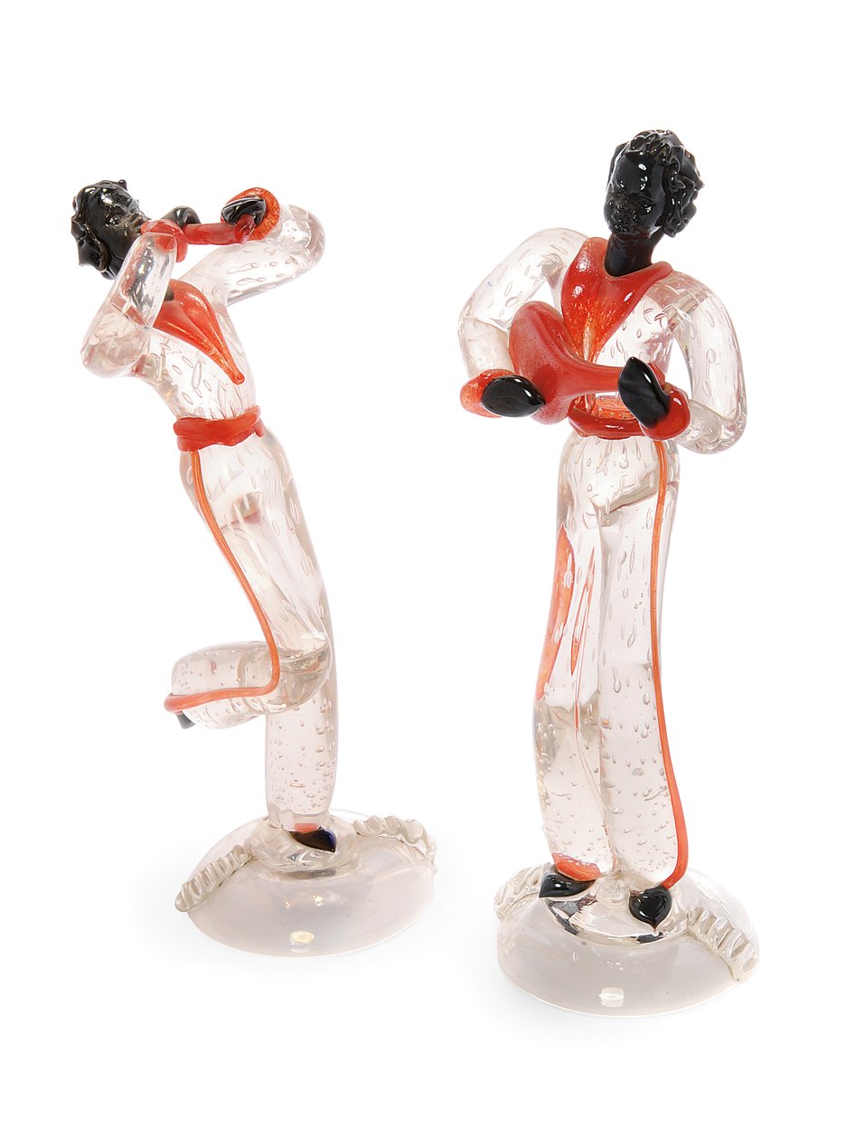 Blackamoor Minstrel Figuren, ca. 1938 von Italian School