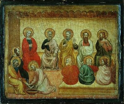 Christus wäscht den Jüngern die Füße, Arezzo, ca. 1390 von Italian School