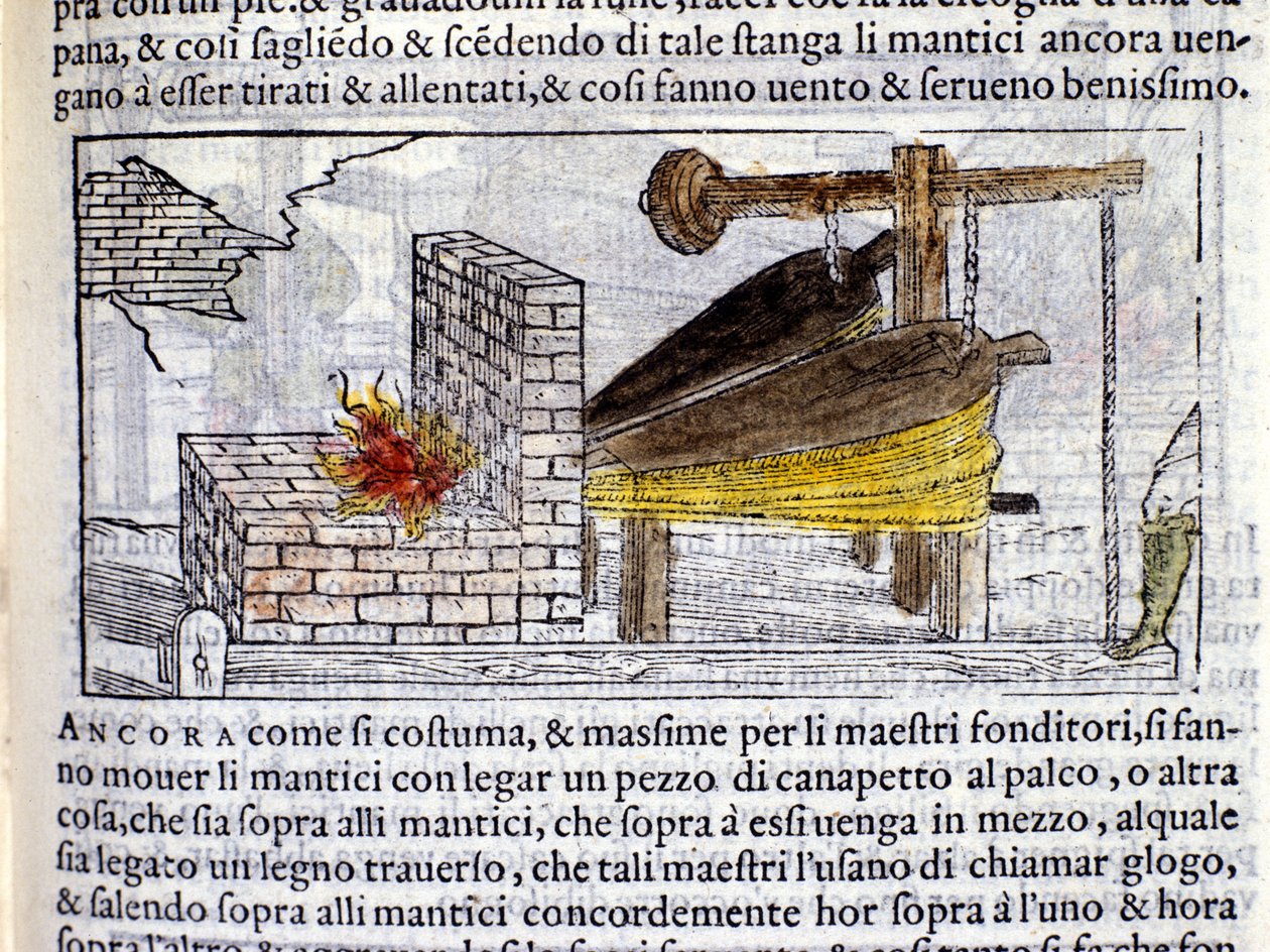 Schmiede - in „Pirotechnia“ von Biringuccio von Italian School