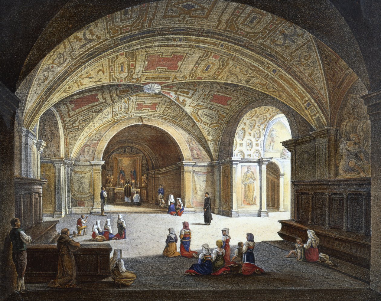 Innenraum, Abtei Monte Cassino von Italian School