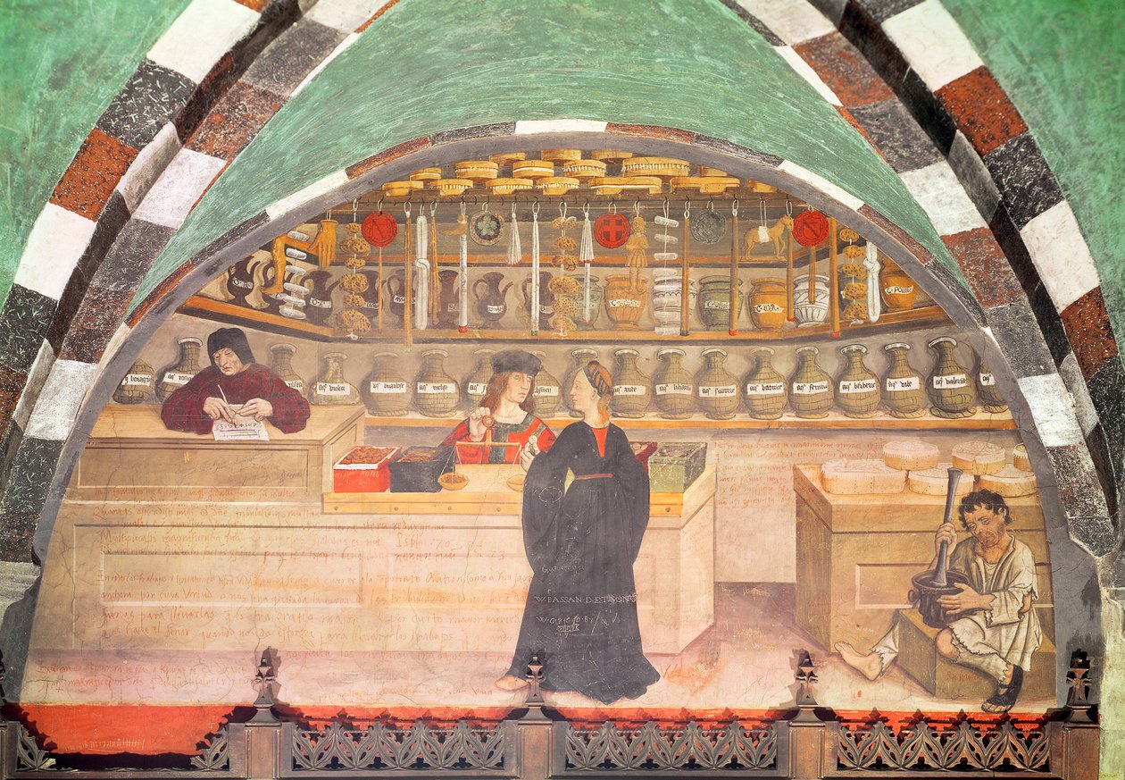 Innenraum einer Apotheke von Italian School