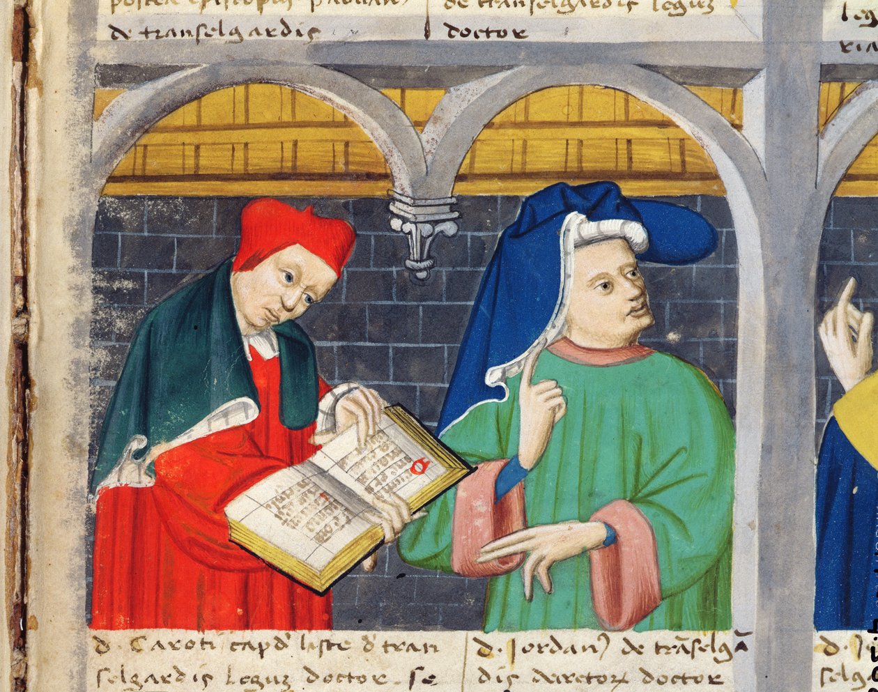 Adliger und Anwalt, der ein offenes Buch hält von Italian School