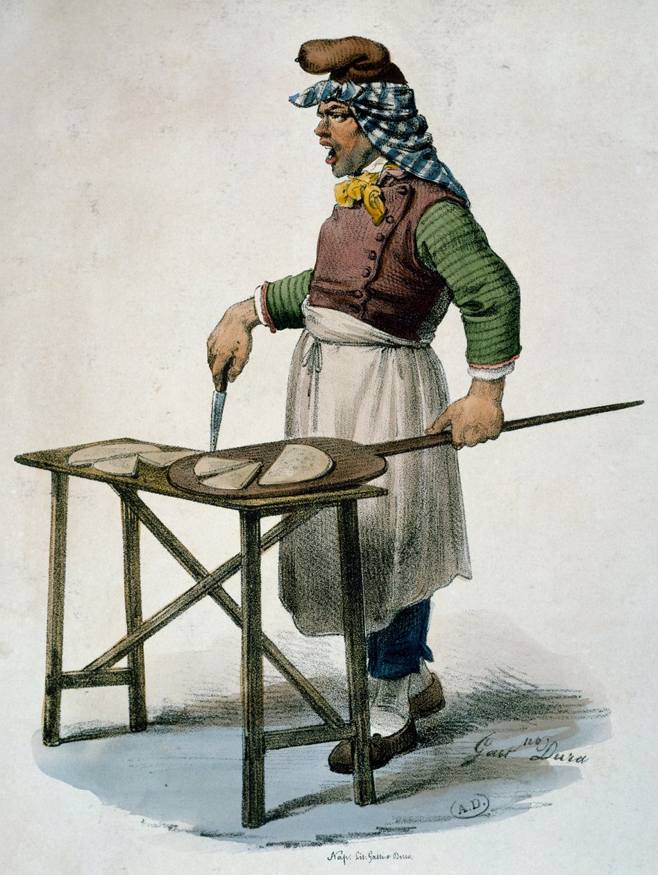 Pizzabäcker, ca. 1820, Gravur, Italien von Italian School