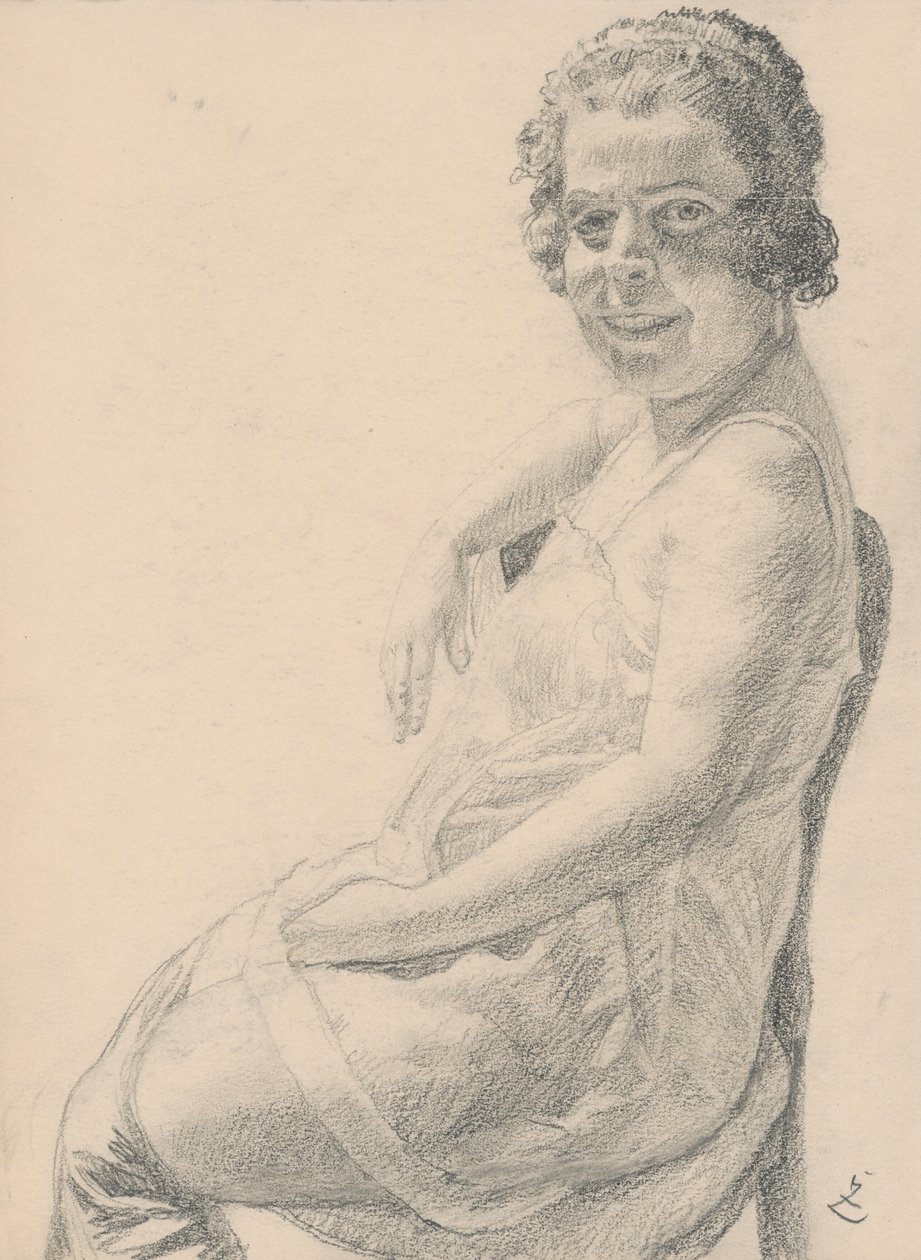Sitzende Frau im Hemd von Ivan Zabota