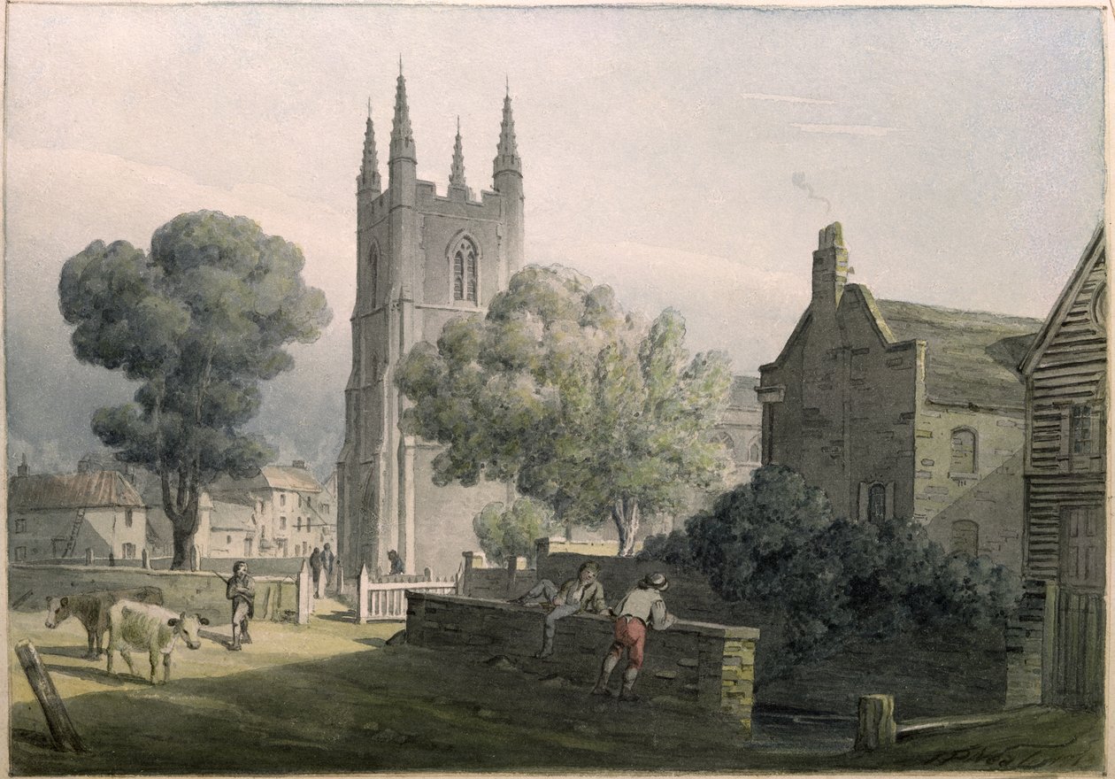 Pfarrkirche von Croydon, 1813 von John Preston Neale