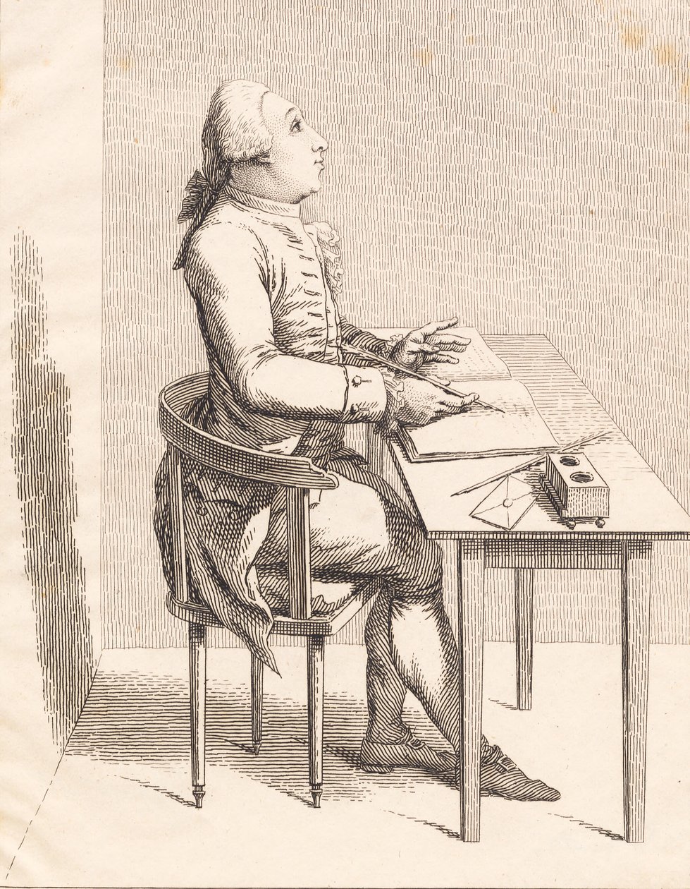 Ein Herr an einem Schreibtisch von J.F. Clemens