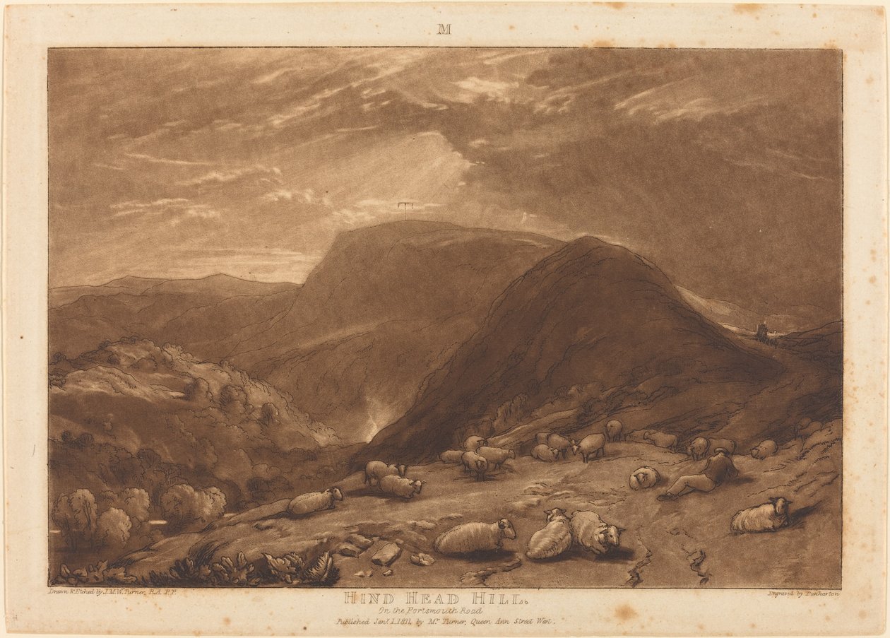 Hind Head Hill, veröffentlicht 1811 von Joseph Mallord William Turner