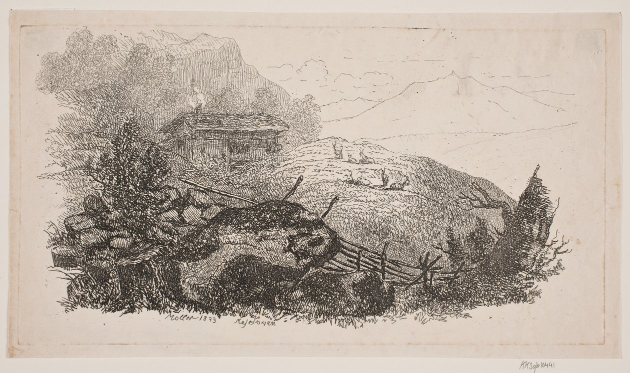 Berglandschaft bei Meiringen von J.P. Møller