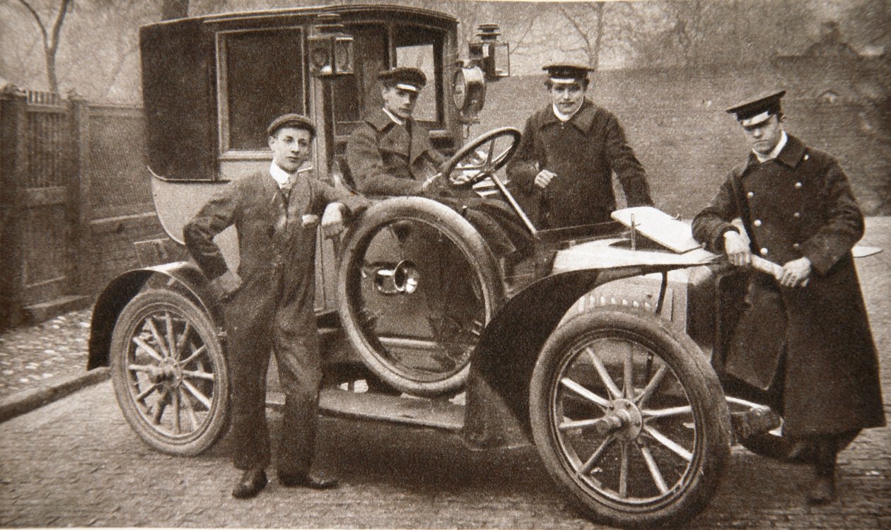Erstes Taxi in Liverpool, Merseyside, 1906 von JP Wood