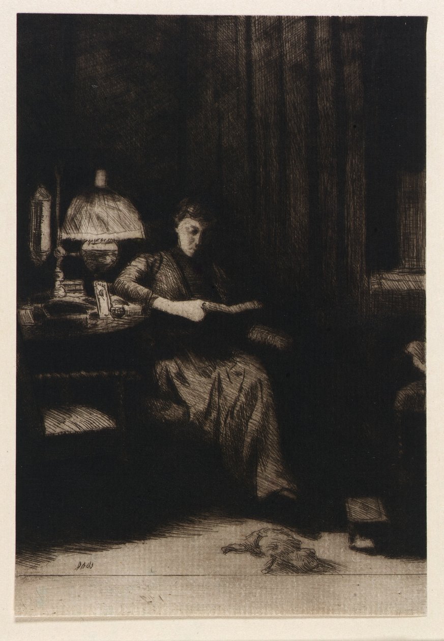 Die Abendlampe von J. Alden Weir