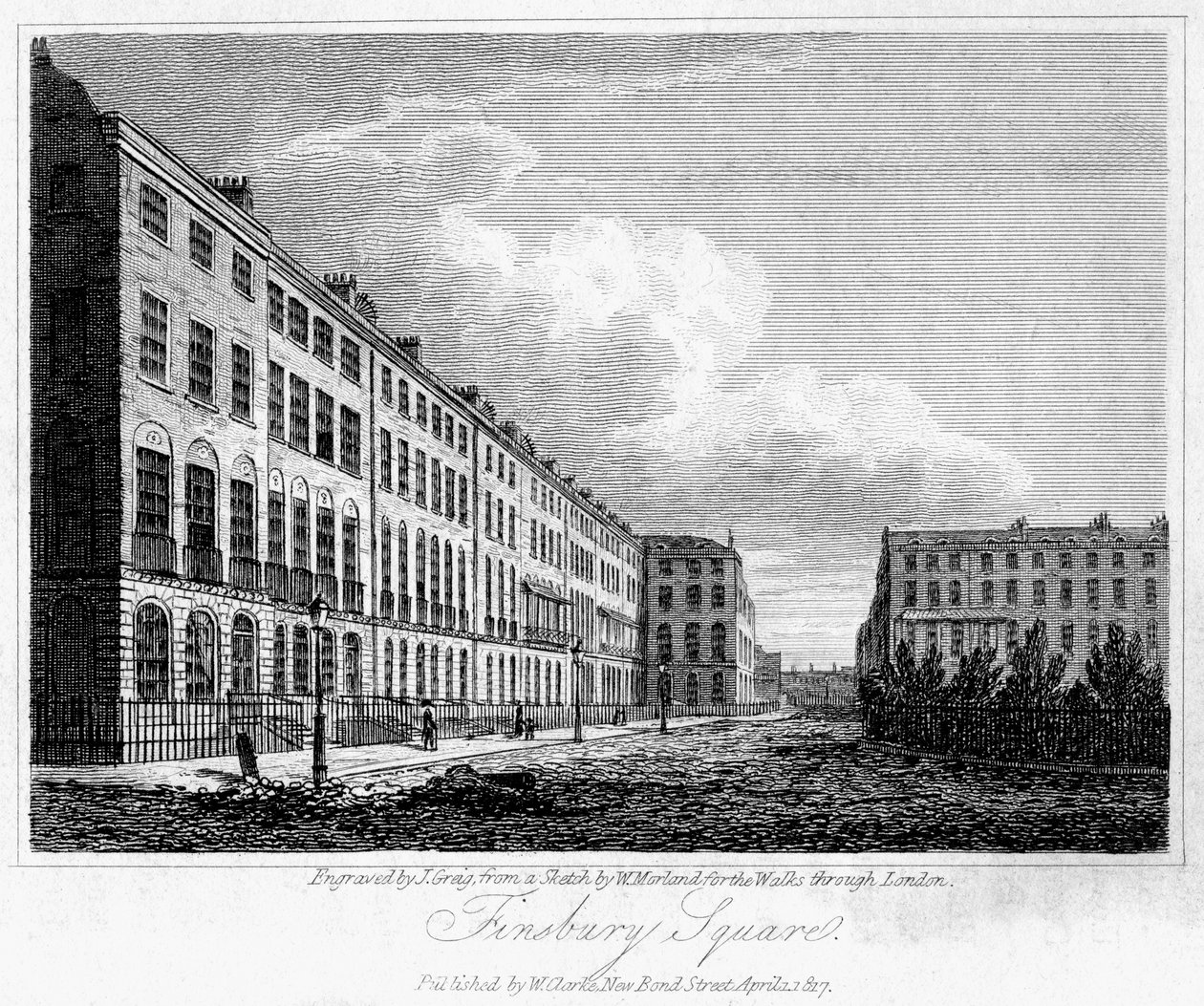 Finsbury Square, London, 1817 von J. Greig