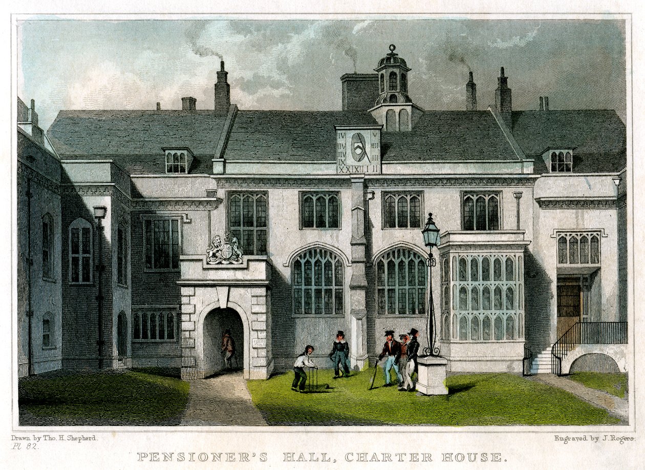 Pensioners Hall, Charterhouse, London, 1830 von J. Rogers