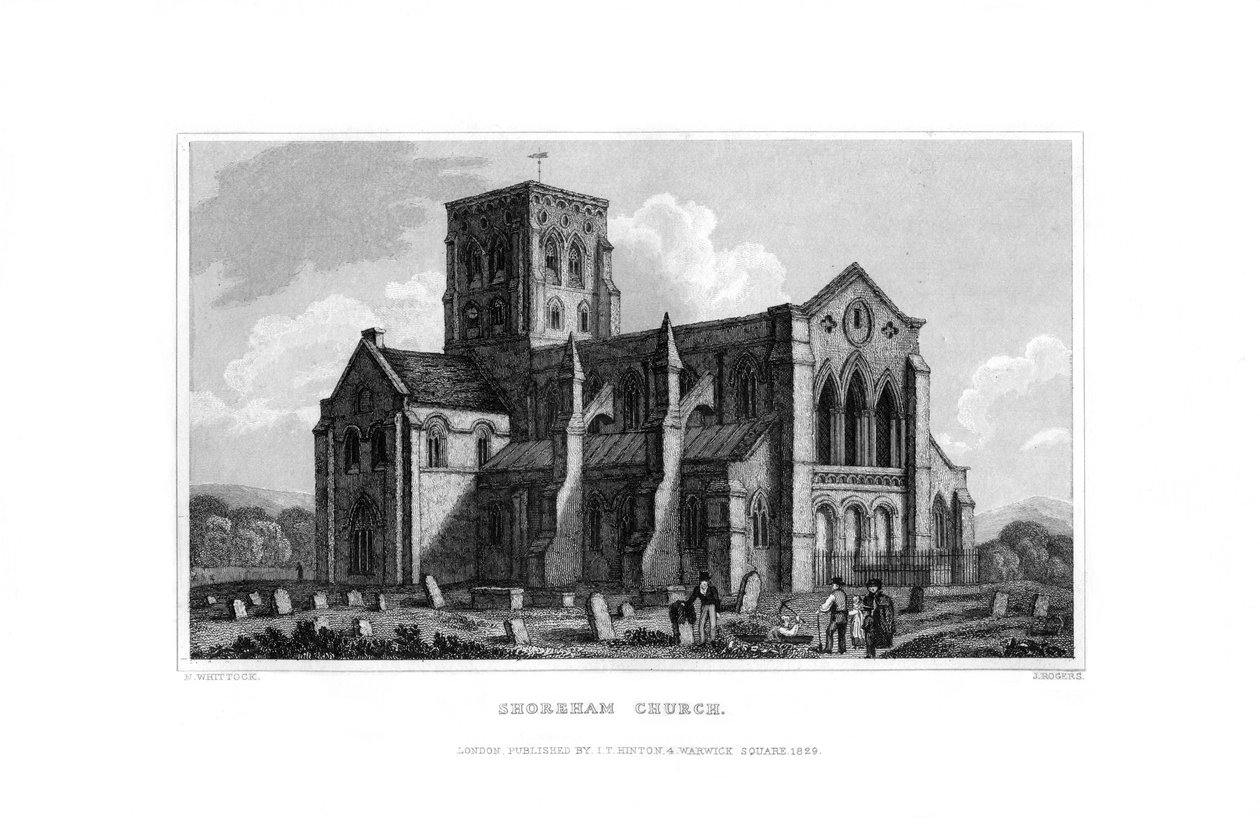 Shoreham Kirche, West Sussex, 1829 von J. Rogers