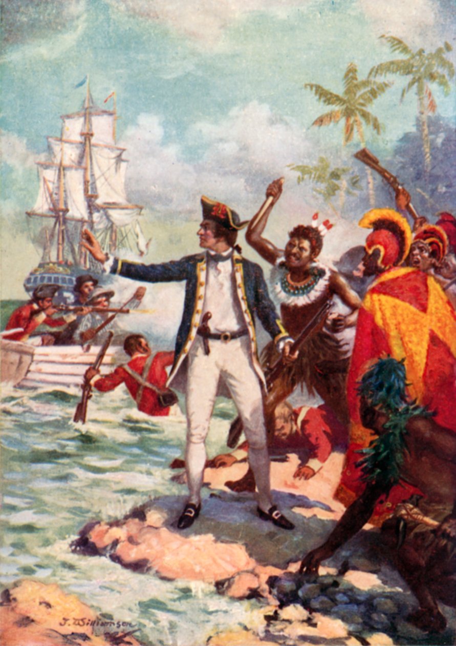 Tod von Captain Cook, Hawaii 1779 von J. Williamson