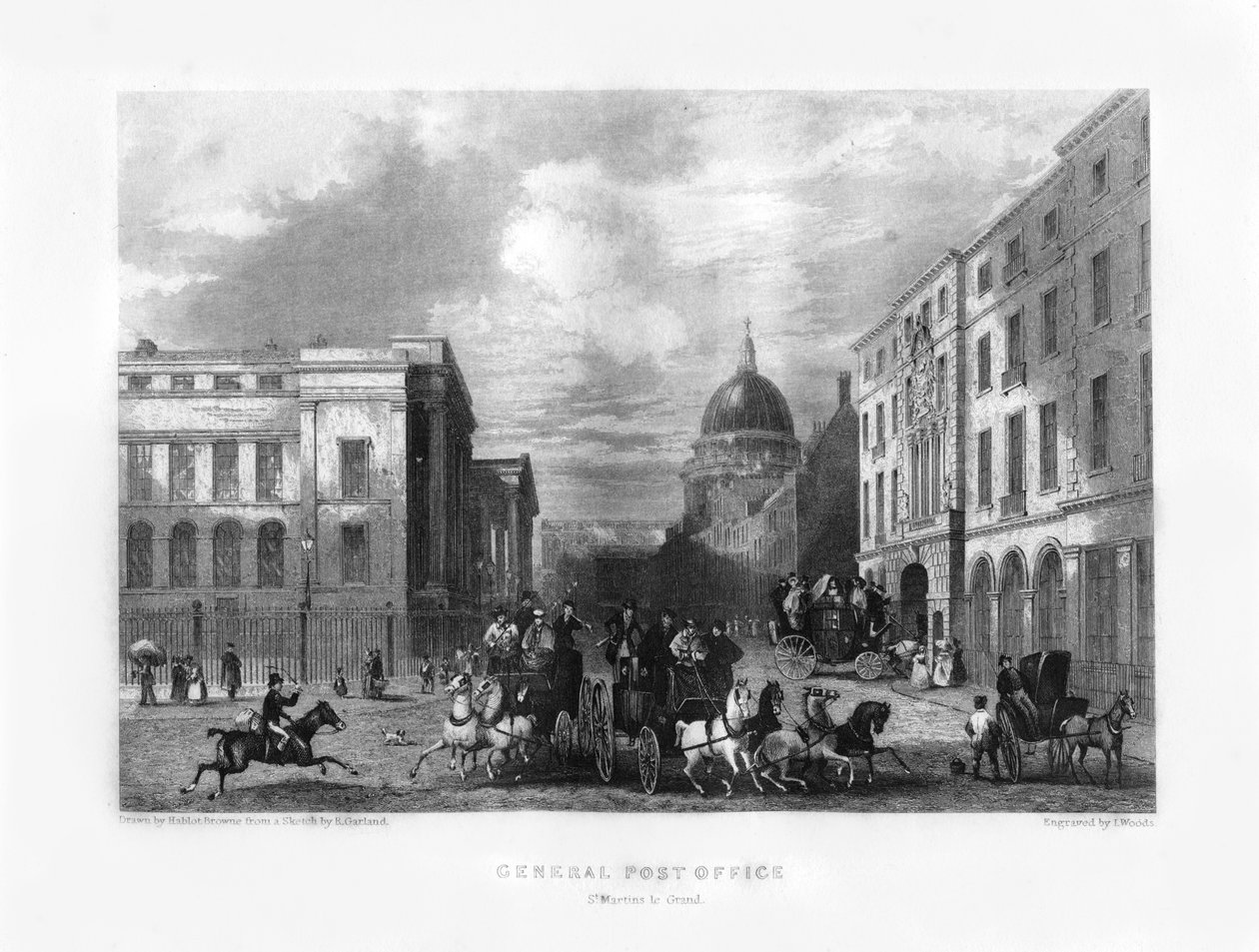Hauptpostamt, London, 19. Jahrhundert von J. Woods