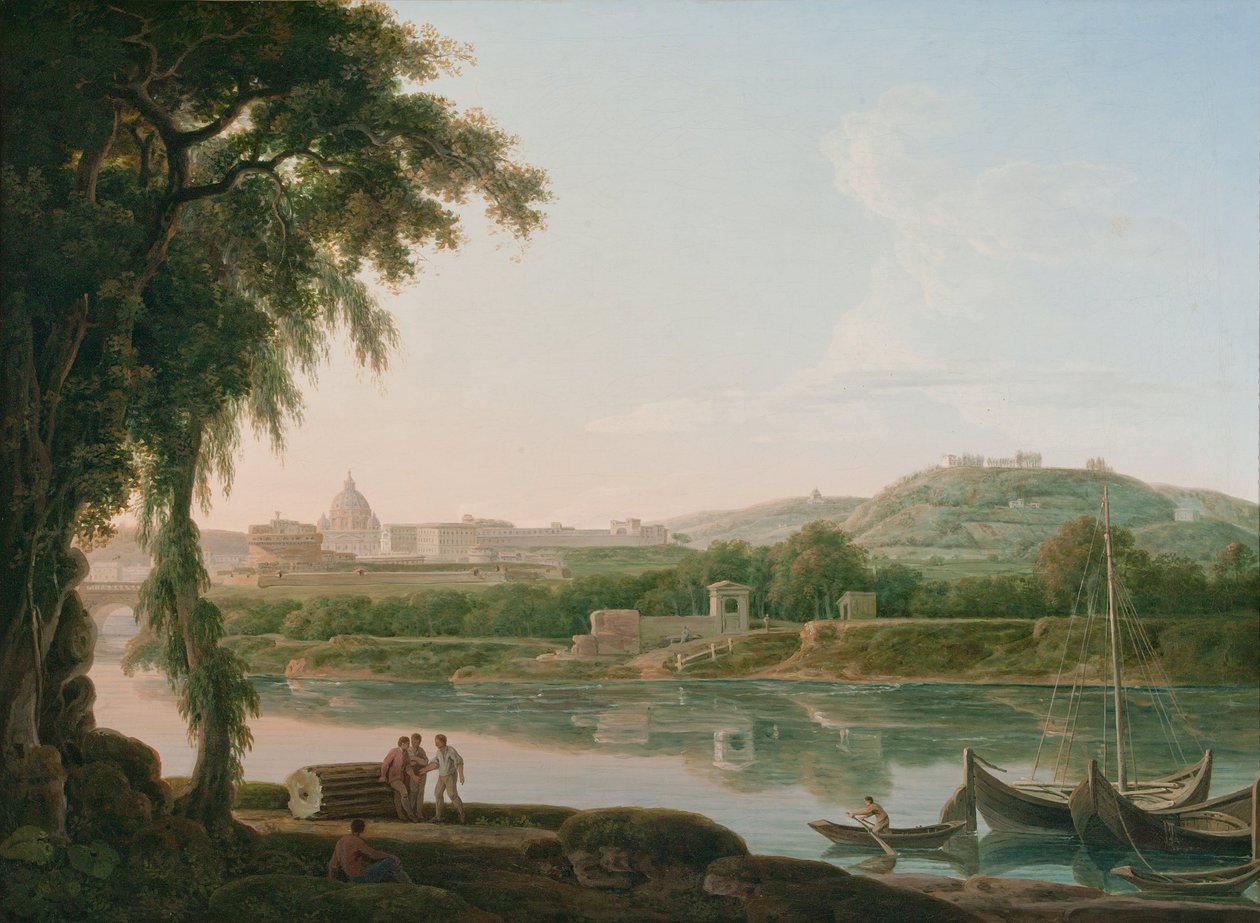 Ein ferner Blick auf Rom über den Tiber von Jacob More
