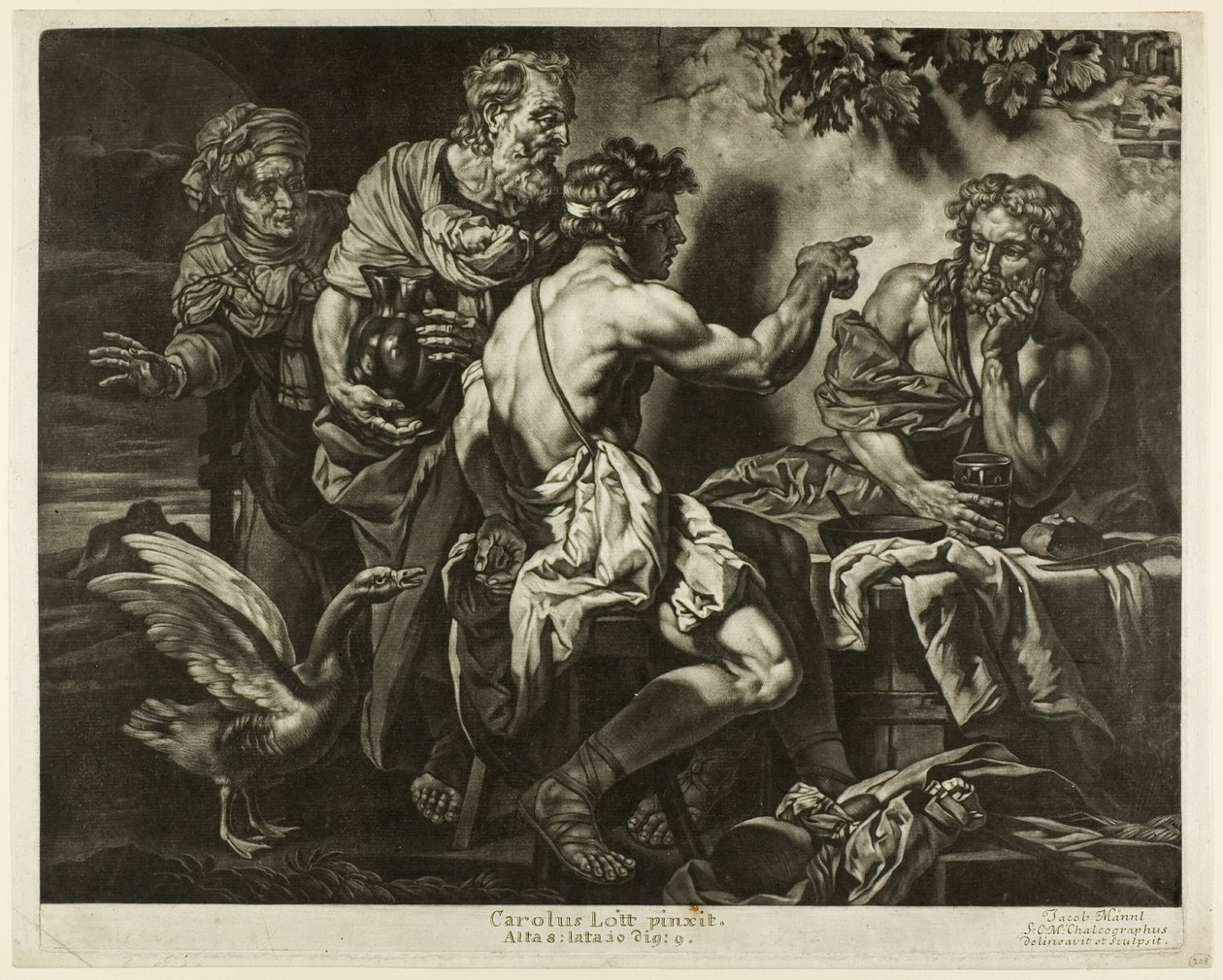 Jupiter und Merkur mit Philemon und Baucis von Jacob Mannl