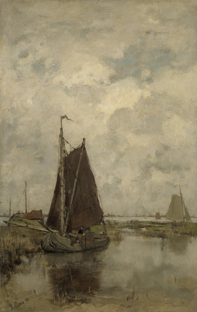 Schiffe bei trübem Wetter von Jacob Maris