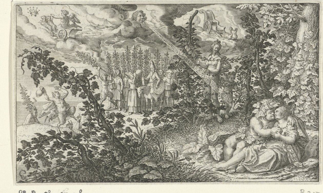 Bacchus und Ariadne als Liebende von Jacob Matham