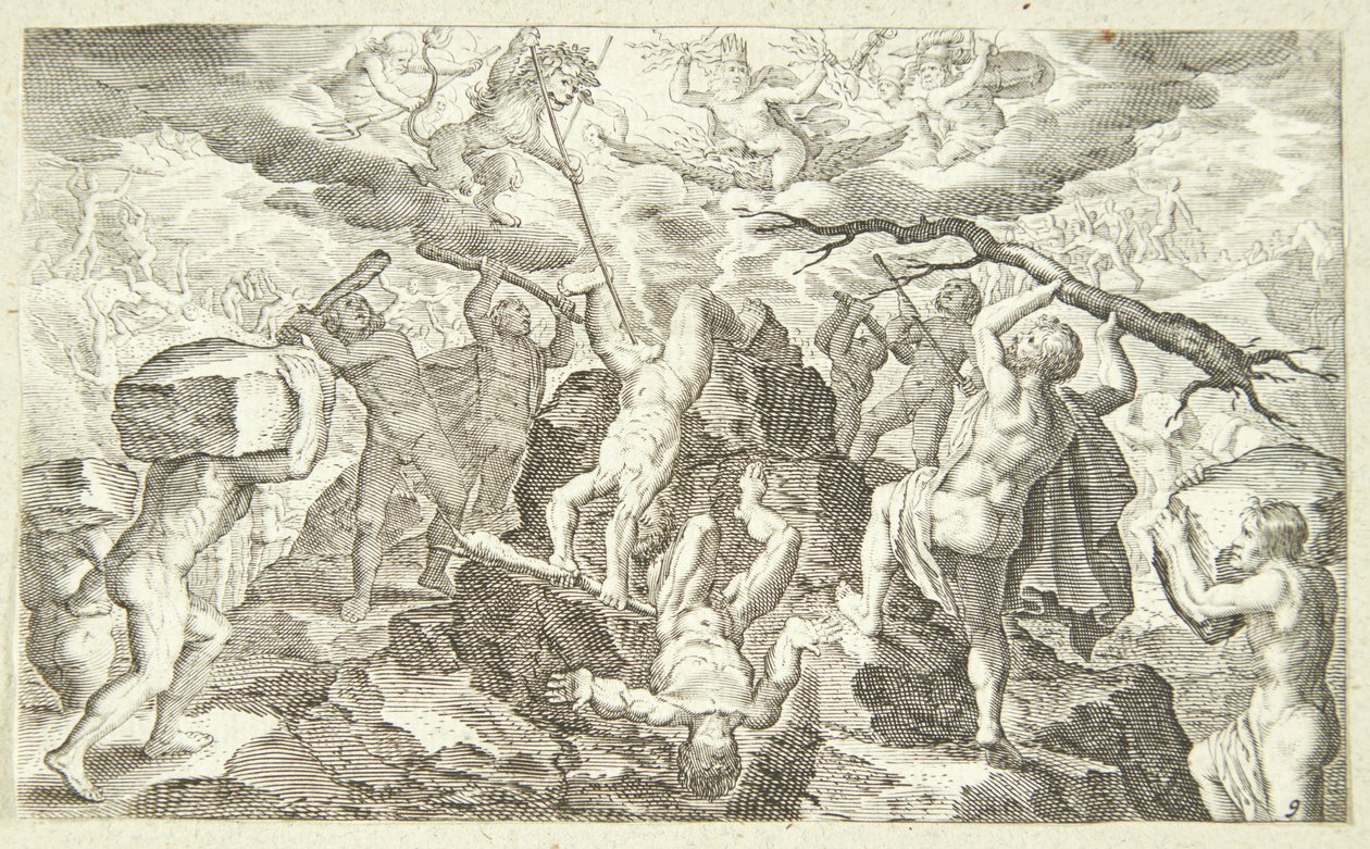 Schlacht zwischen den Göttern und Titanen von Jacob Matham