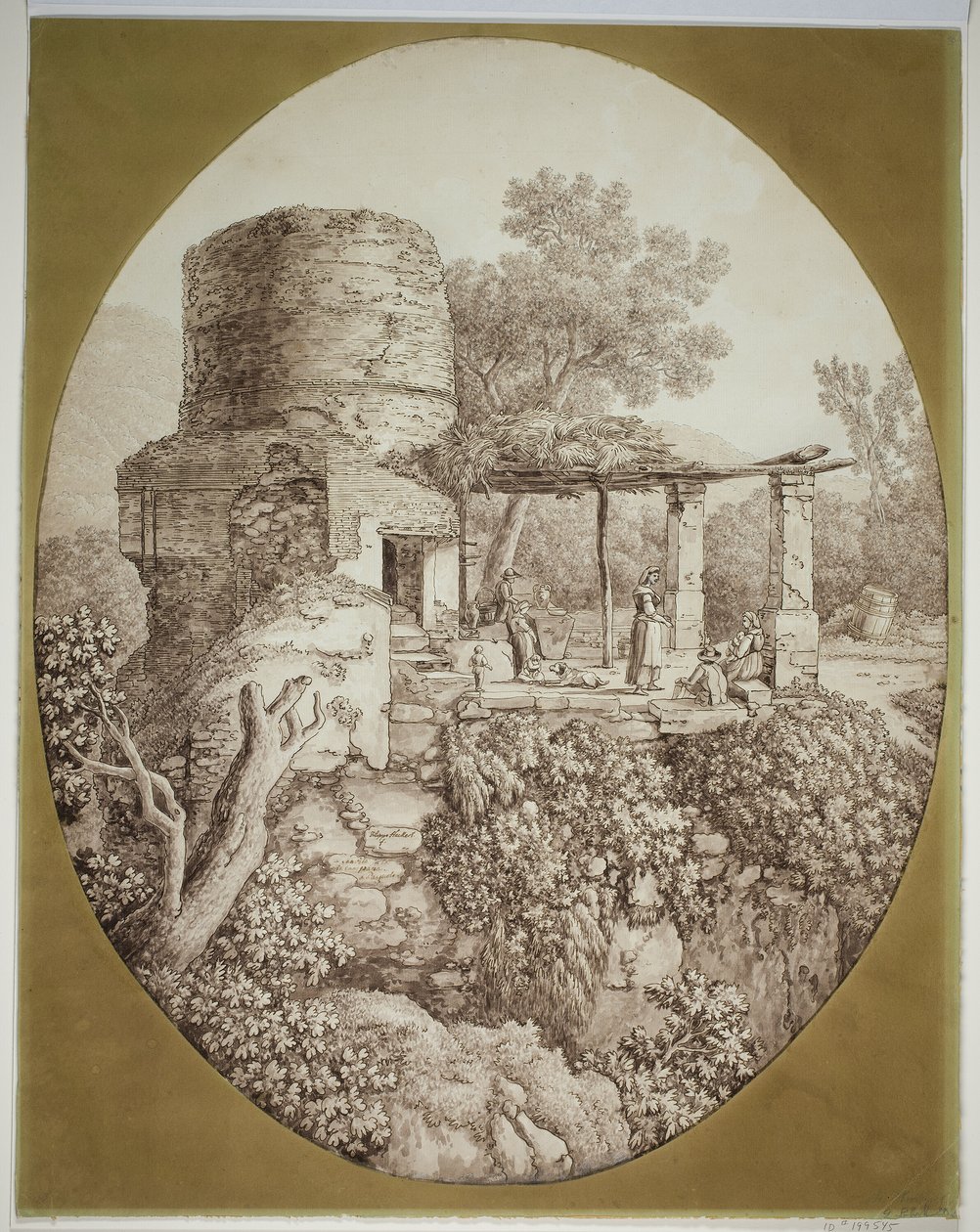 Gruppe von Menschen auf einer Terrasse von Jacob Philipp Hackert