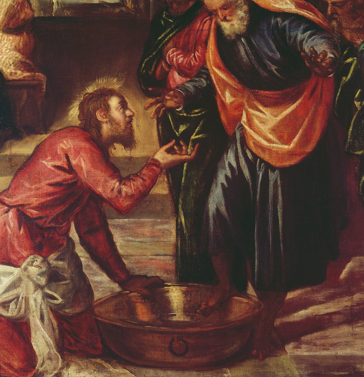 Christus wäscht die Füße der Jünger (Detail) von Jacopo Robusti Tintoretto