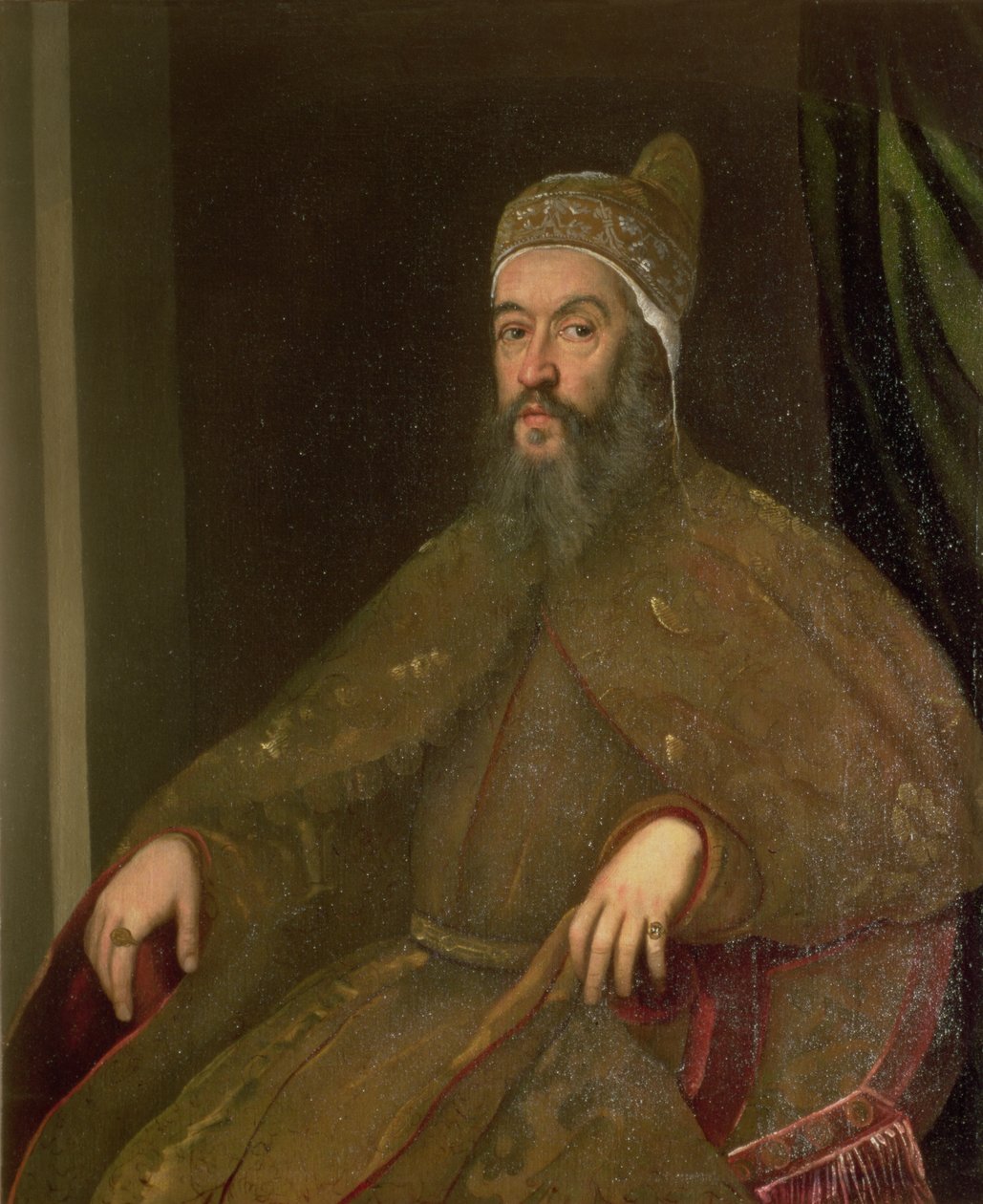 Doge Alvise Mocenigo (Doge von 1570-77) von Jacopo Robusti Tintoretto