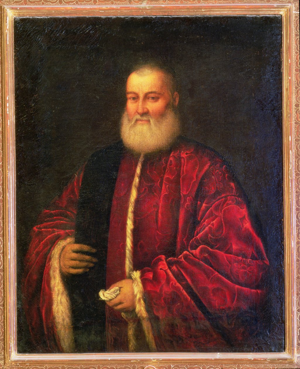 Porträt eines alten Mannes in roten Roben von Jacopo Robusti Tintoretto
