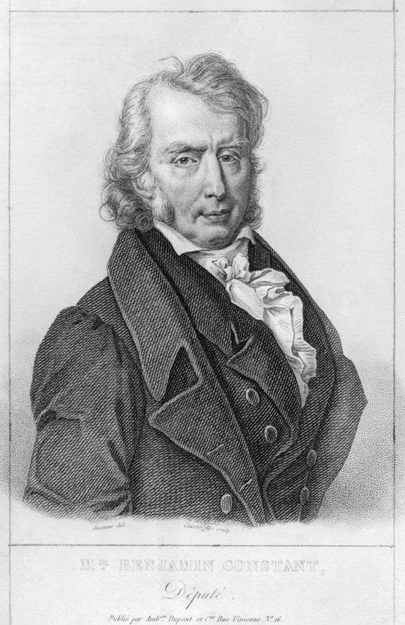 Henri Benjamin Constant de Rebecque (1767-1830) als Abgeordneter, graviert von Louis Francois Couche (1782-1849) von Jacques