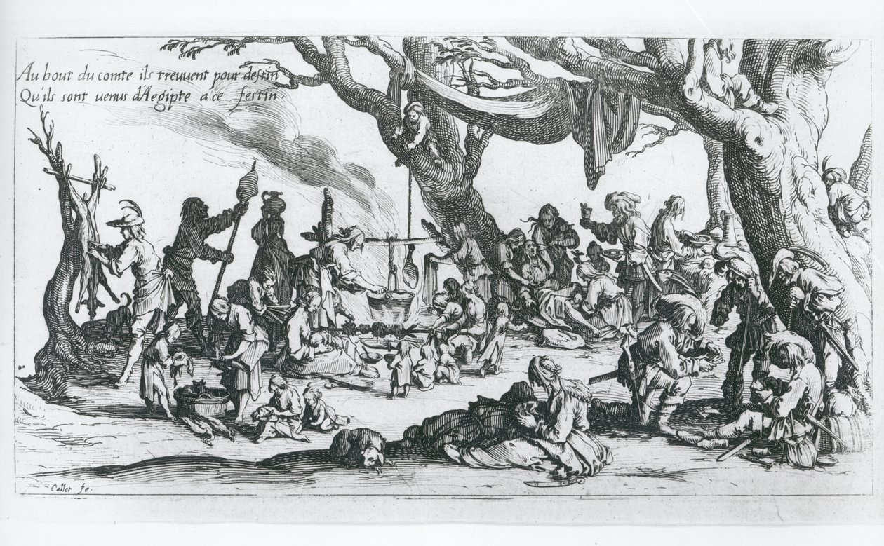 Eine Geburt in einem Zigeunerlager von Jacques Callot