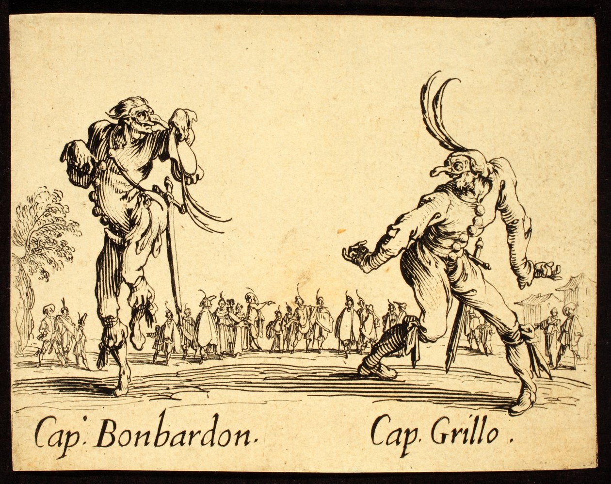 Kapitän Bonbardon und Grillo, 1622 von Jacques Callot
