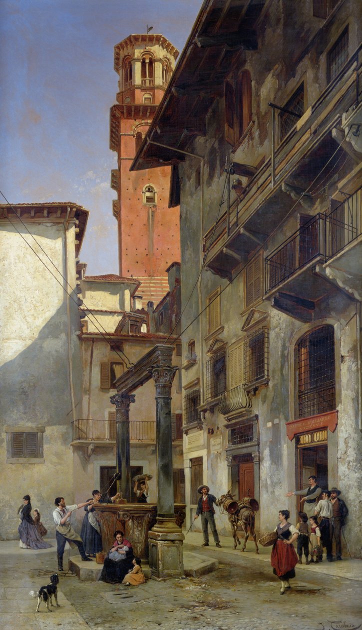 Via Mazzanti, Verona, 1880 von Jacques Carabain