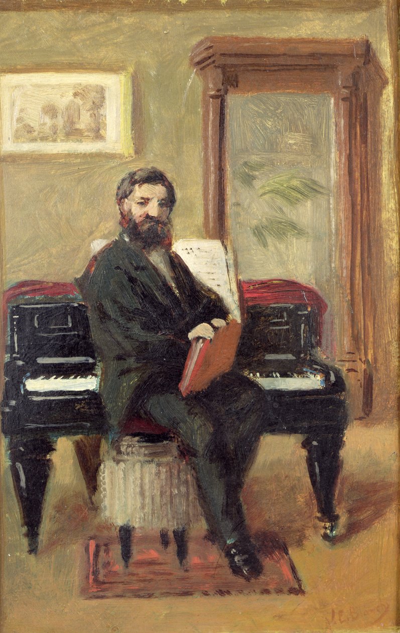 Claude Achille Debussy (1862-1918) an seinem Klavier von Jacques Emile Blanche