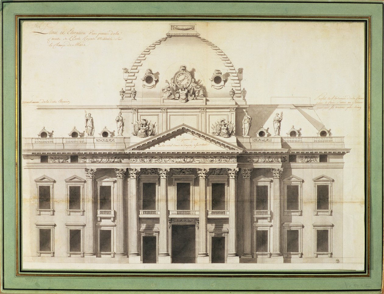 Entwurf für die Ecole Militaire, Paris, 1751 von Jacques Ange Gabriel