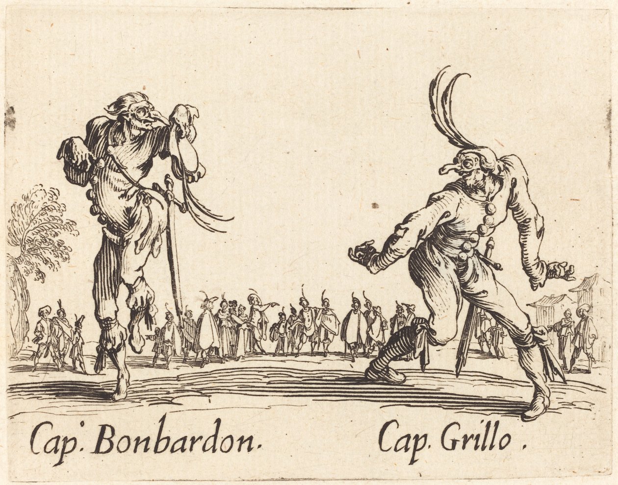 Kapitän Bonbardon und Kapitän Grillo von Jacques Callot