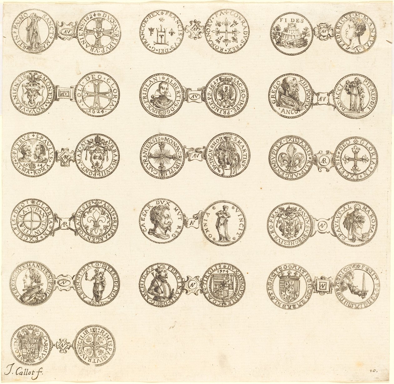 Münzen [Tafel 10] von Jacques Callot