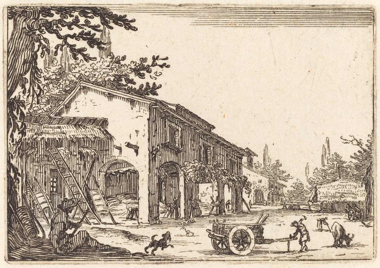 Hof eines Bauernhofs von Jacques Callot