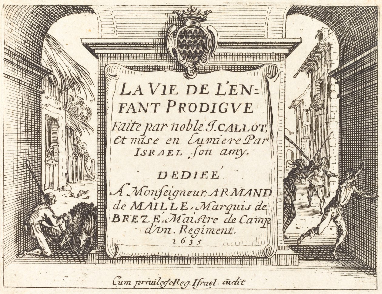 Frontispiz für Der verlorene Sohn, 1635 von Jacques Callot