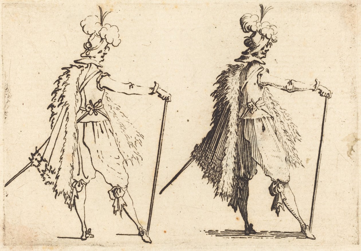 Herr mit Stock von Jacques Callot