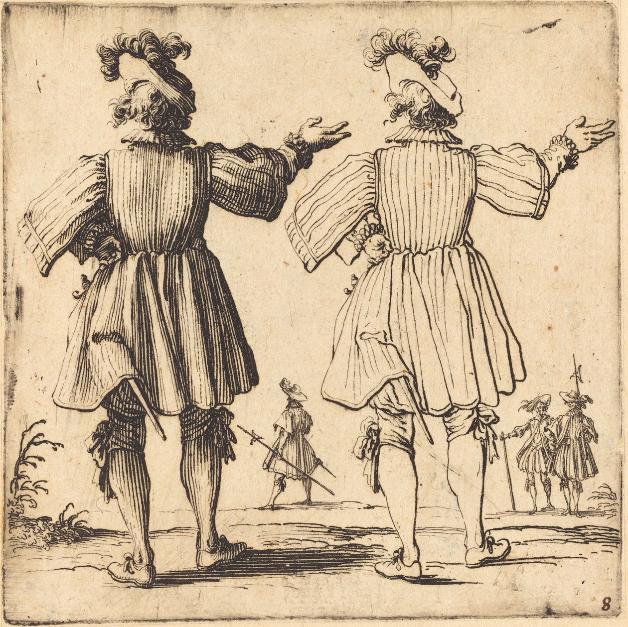 Offizier mit Feder, von hinten gesehen von Jacques Callot