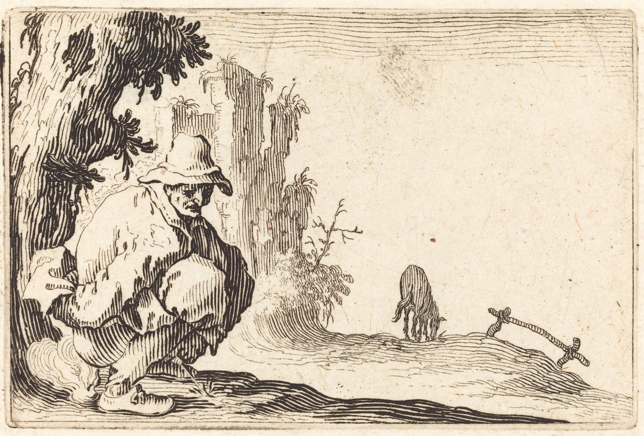 Bauer beim Stuhlgang von Jacques Callot